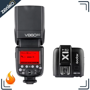 Godox V860II-C V860IIC Speedlite GN60 HSS 1/8000s TTL Flash Light +X1T-C Wireless Flash Trigger Transmitter for Canon