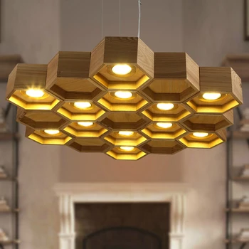Slatted wooden structure Pilke series honeycomb Pendant lamps by Pilke Light suspension wood lighting