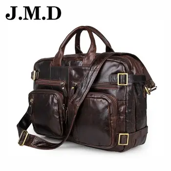 JMD 2017 casual Business men leather handbag multifunction Brand Genuine Leather Bag Messenger bag Travel JD011