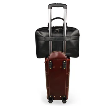 Luxury Genuine Leather Men's Briefcase Black Messenger Bags Large Capacity Business Men Travel Bags 15.6