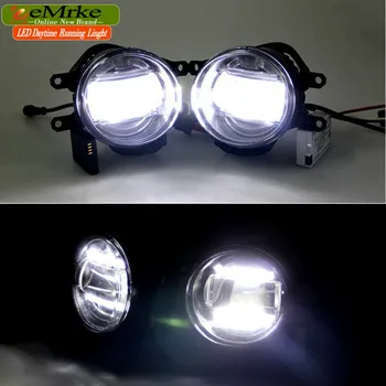 EeMrke Car Styling DRL 2in1 Brighter LED Fog Light Lamp With Q5 Lens Daytime Running Lights For Suzuki kizashi 2011-