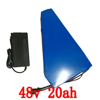 Triangle shape Lithium battery 48V 20Ah with Battery bag / 1000W Electric bike Battery 48V 20Ah with 18650 cell 30A BMS +Charger