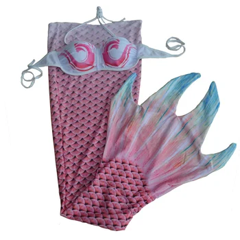 Hot Sexy Bikinis set Bathing Suit Underwire Push-up Women Swimwear Beach show Mermaid swimsuit Scale printing With Web Fins