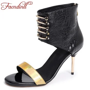 FACNDINLL shoes women's sandals rome style summer beach party dress shoes sexy high heels summer ankle boots leisure shoes woman