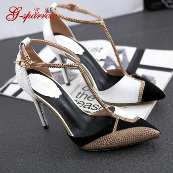 2017 Summer Style Diamond Pointed Toe Stiletto Sexy High Heel Shoes Women Sandals Hot Online From China