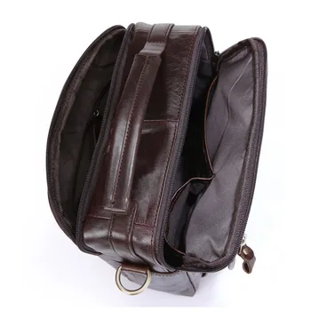 AGBIADD Genuine Vintage Leather Men's Bags Bolsas Crossbody Bags For Men Solid Vintage Shouder Bags Case Bag Men 523