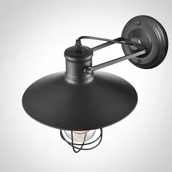 Retro Iron Wall Lamp Wrought Industrial Loft Lamps Wall Sconce Unique Glass Guard Design Cage Wall Light Indoor Lighting E27
