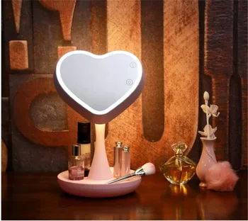 LED Magnifying Cosmetic Mirror 360 Degree Swivel Dazzle Color Touch Screen  USB LED Table Lamp Mirror