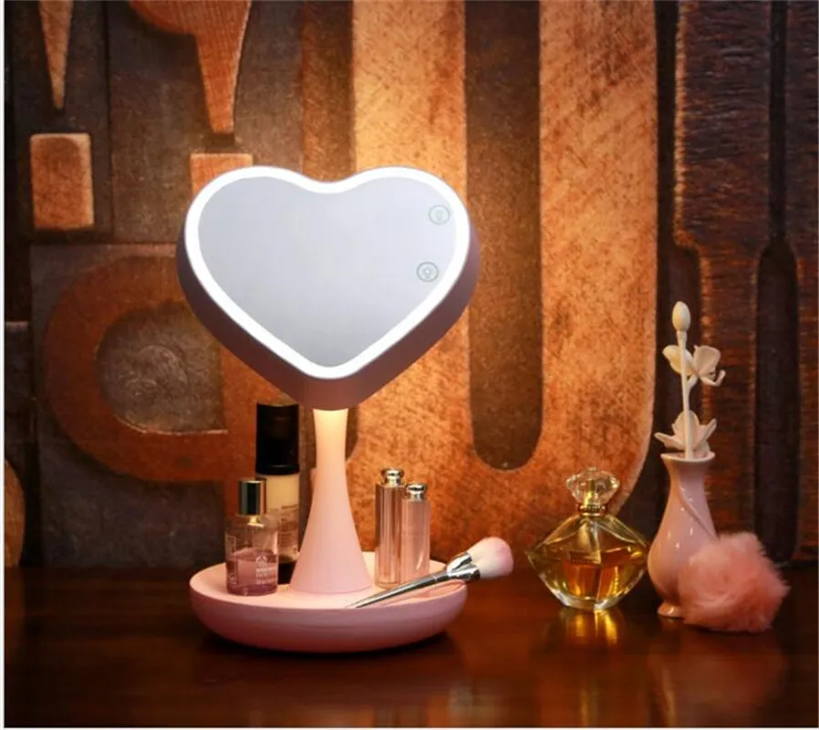 LED Magnifying Cosmetic Mirror 360 Degree Swivel Dazzle Color Touch Screen  USB LED Table Lamp Mirror