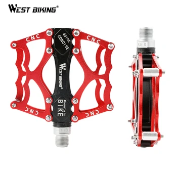 WEST BIKING Cycling Pedals Aluminum Bike Pedals Fixed Gear Mountain Bike Downhill Pedals Bearings Accessories Bicycle Pedals
