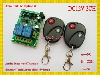 12VDC 2CH Wireless Remote Control Switch Security System Latched/Toggle/Momentary Learning Code1Switch 2Controller