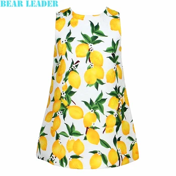 Bear Leader Girls Dress 2016 Brand Princess Dress Kids Clothes Sleeveless Lemon Fruit Design for Girls Clothes More style 3-8Y