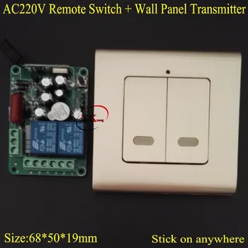 AC 220V 2 CH Way Relay Remote Switch Contact NO COM NC RF Wireless Switch Home LED Lamp Light Remote Lighting Wall Panel Key RX