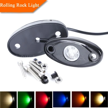 Pair 2inch 9W LED Rolling Rock Light for Jeep car Truck Boat Yacht Chassis Lights Decoration Clearance Undercar Lamp
