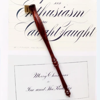 Rose Wood English Calligraphy Copperplate Oblique Dip Pen Holder Handmade European Gift Vintage Dip Pen