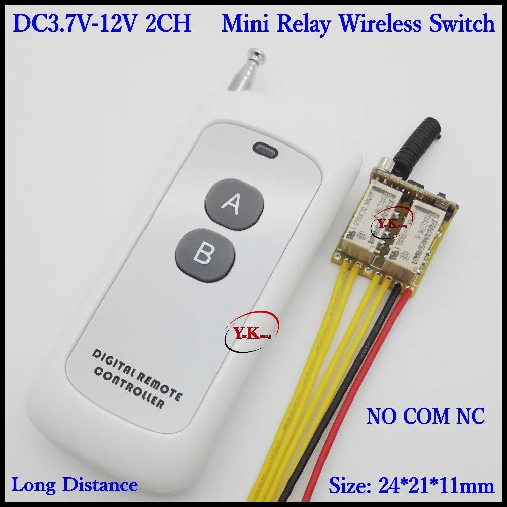 DC 4.5V 5V 6V 7.4V 9V 12V 2 Gang Channel Mini Relay Remote Switch LED Signal Line Remote Contact Switch Output Switching Value