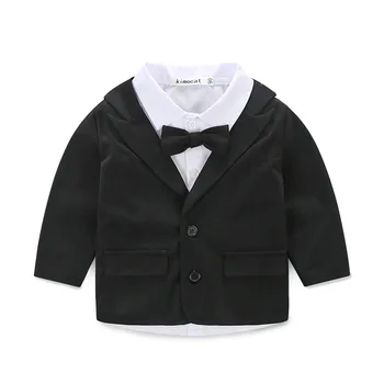 WENDYWU 2017 boys gentleman clothing set new spring and autumn flower boy suit baby formal wear