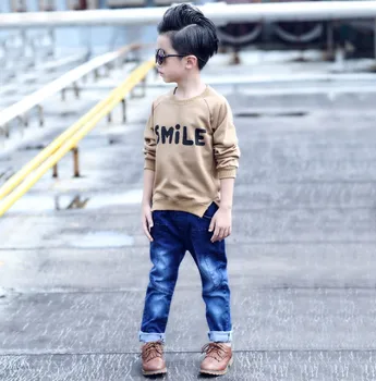 2017 New Spring Handsome Boys Tops Cotton Tee Shirt Children Letter Tees Infant Long Sleeve T 2 4 6 8 10 12 Years