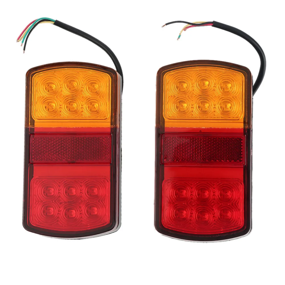 Durable Pair 12v LED Stop Rear Tail Indicator Reverse Lamps Lights Trailer Car Truck Van Combination Taillights