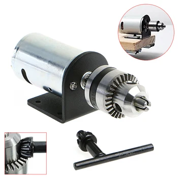 OOTDTY Mini Hand Drill DIY Lathe Press 555 Motor w/ 1/8