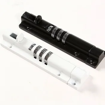 Window Gate Security Door Bolt 3 Dial Combination Sliding Bolt Lock with Black and White Finish