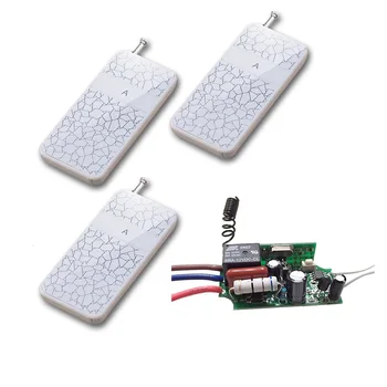 Smart Home White Color Remote Control AC 220V 1CH Wireless Remote Control Switch System 3 Transmitter +1 Receiver New