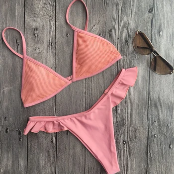 Shermie bikini 2017 swimwear high waisted biquini cropped praia pink sexy brazilian thong bikini beach bra bikinis women