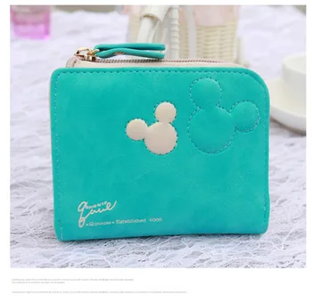 2017 Hottest Women Short Design Mouse Avatar Cute Ladies Wallet Bags PU Leather Handbags Card Holder Six Colors