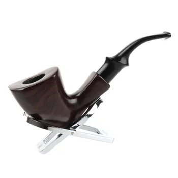 1 Pieces Handmade Ebony Filter Pipe Tobacco Smoking Accessories Bent Style W/ Gift Box Wood Smoke pipe Filter Cigarette Holder