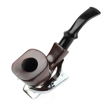 1 Pieces Handmade Ebony Filter Pipe Tobacco Smoking Accessories Bent Style W/ Gift Box Wood Smoke pipe Filter Cigarette Holder
