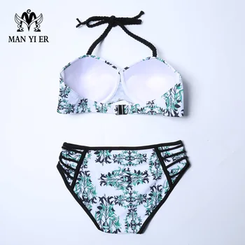 2016 Newest brand women bikini swimsuit sexy push up plaid swimwear bathing suit beachwear biquini S-XL size and