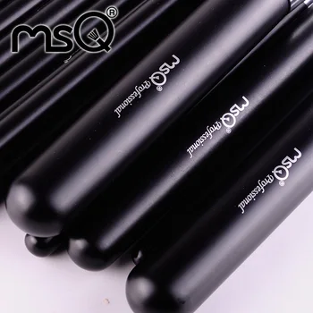 MSQ Makeup Brushes Set Pro 15pcs Rose Gold Make Up Brush Animal&Synthetic Hair Foundation Blusher Eye Tool With PU Leather Case