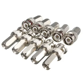 10Pcs BNC Male Twist Screw On Plug Connector For CCTV Security RG59 Coaxal Cable