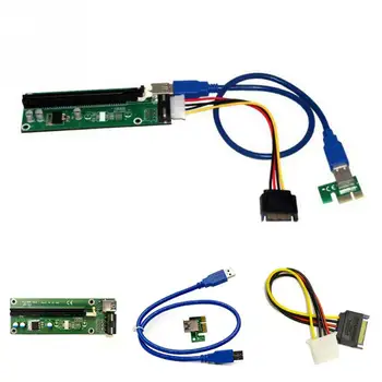 2016 Top Quality PCI-E Express Powered Riser Card W/ USB 3.0 extender Cable 1x to 16x Monero JUL
