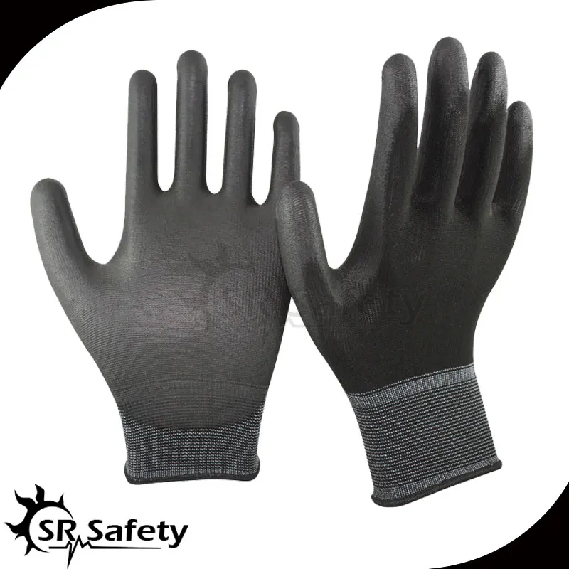 SRSAFETY 1 Pairs Black PU Working Glove