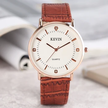 2017 New Simple Classic KEVIN Watch Stainless Steel Mesh Pin Buckle Quartz Watch for Womens Mens Gifts