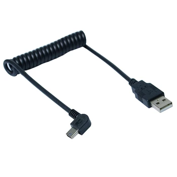 Ferr Shipping 100cm Right Angled 90 degree USB 2.0 Mini Male to A Type Male Stretch Data Cable for SSD & Hard Disk