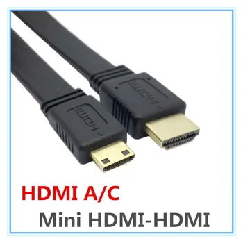 1.5M 5FT Super Ultra Slim Flat Mini HDMI type C Male to HDMI 1.4V Male HDTV 1080P Cable for SLR Camera Camcorder for canon