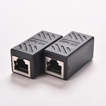 1PC Black Female to Female Network LAN Connector Adapter Coupler Extender RJ45