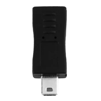 2016 New Black Micro USB Female to Mini USB Male Adapter Connector Converter Adaptor Wholesale
