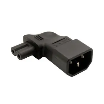 5PCS/lot IEC 320 C14 to C7 90 Degree Left Right Angled Power Male to Female Extension Adapter for Notebook Charger