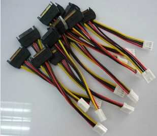 1pcs ~~15Pin SATA Male to 4Pin FDD Floppy Female Power Cable Lead PC diy
