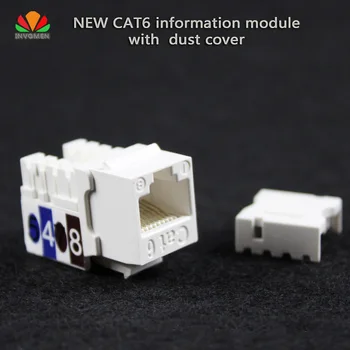 2PCS CAT6 network module RJ45 connector information socket Computer Outlet IO Cable adapter Keystone Jack