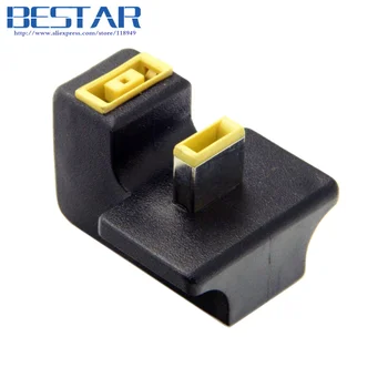 Rectangle Port Male to Female Extension Charger Power Adapter 180 Degree Angled For Lenovo ThinkPad Carbon Laptop