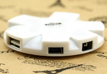 4 Port USB Hub 3.5mm External Power Plug USB to Mini USB Data Cable 60CM 23.6