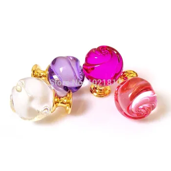 1pc Rose Crystal Cabinet Knob Handle Cupboard Closet Drawer Knob Pull Handle Kitchen Pull Wholesale