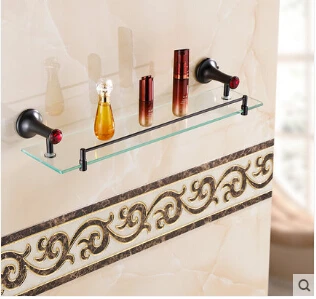 European Style Bathroom Shelf Products Solid Antique Single Glass Shelf holder Glass,cosmetics Shelf bathroom shampoo Rack