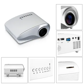 Portable RD 802 Mini LED projector Home Multimedia Cinema LED 1080P Projector HDMI/AV/VGA/SD/USB/TV proyector LED White