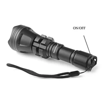 SecurityIng Red / Green / White Led 900LM Hunting Flashlight XM-L2 U4 5 Modes Zoomable Waterproof 18650 Torch + Remote Pressure