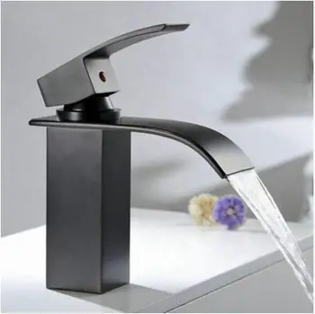 New Arrivals Brass black Oil washroom basin faucet waterfall faucet hot & cold water basin mixer sink faucet luxury water tap